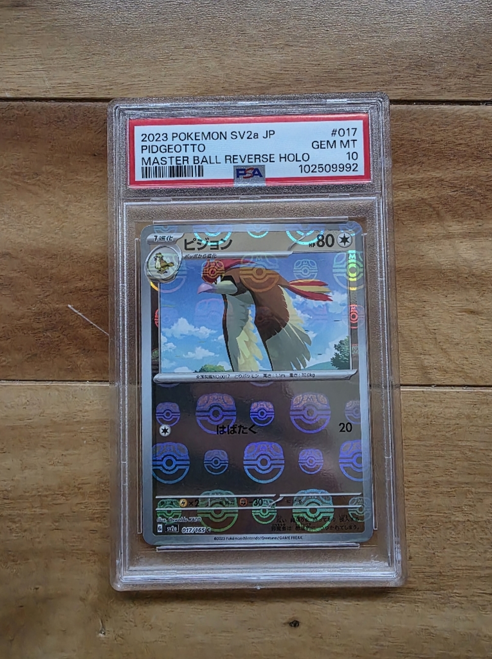 Pokemon Pidgeotto Master Ball Reverse Holo Card - Blue, Brown, Red